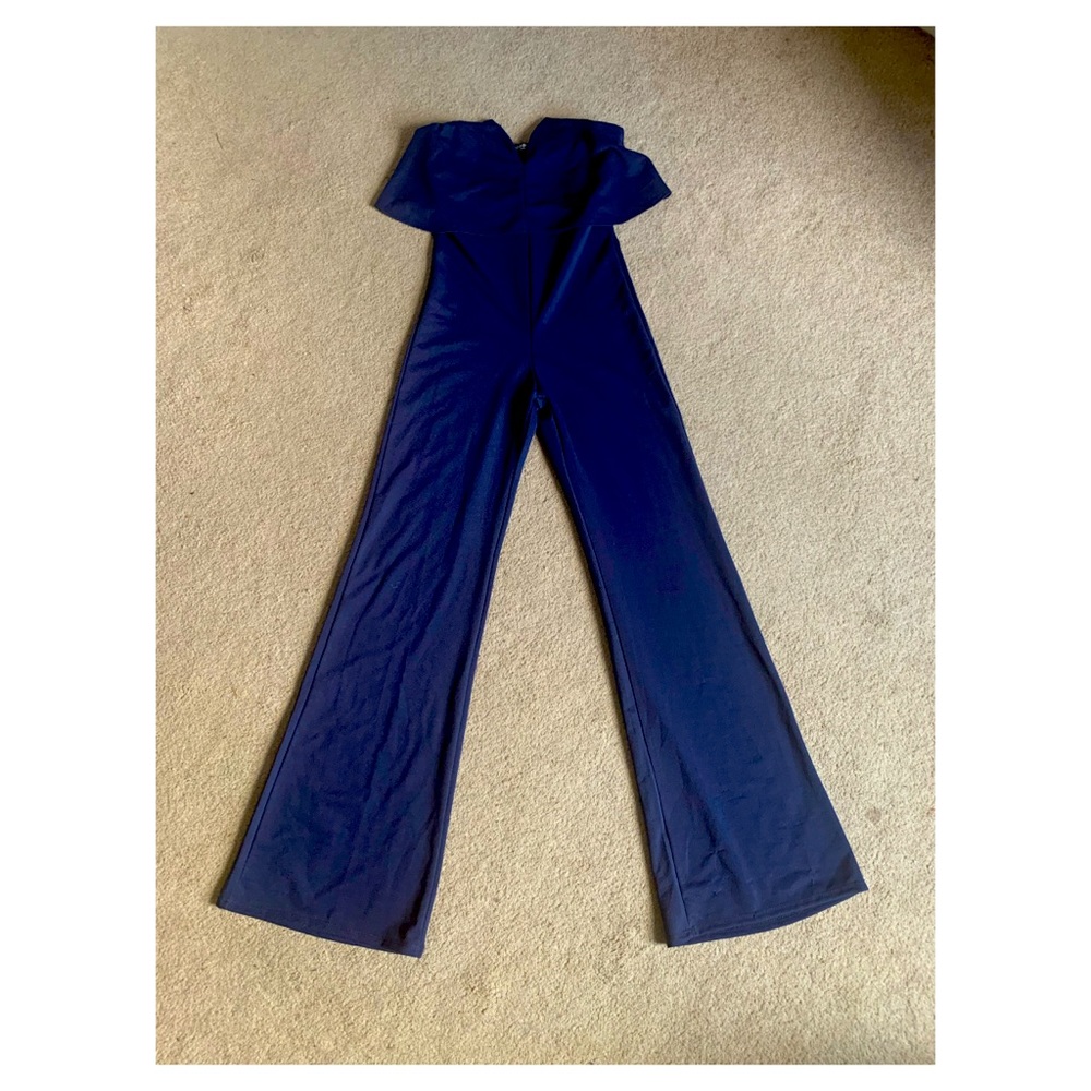 Navy Strapless Jumpsuit